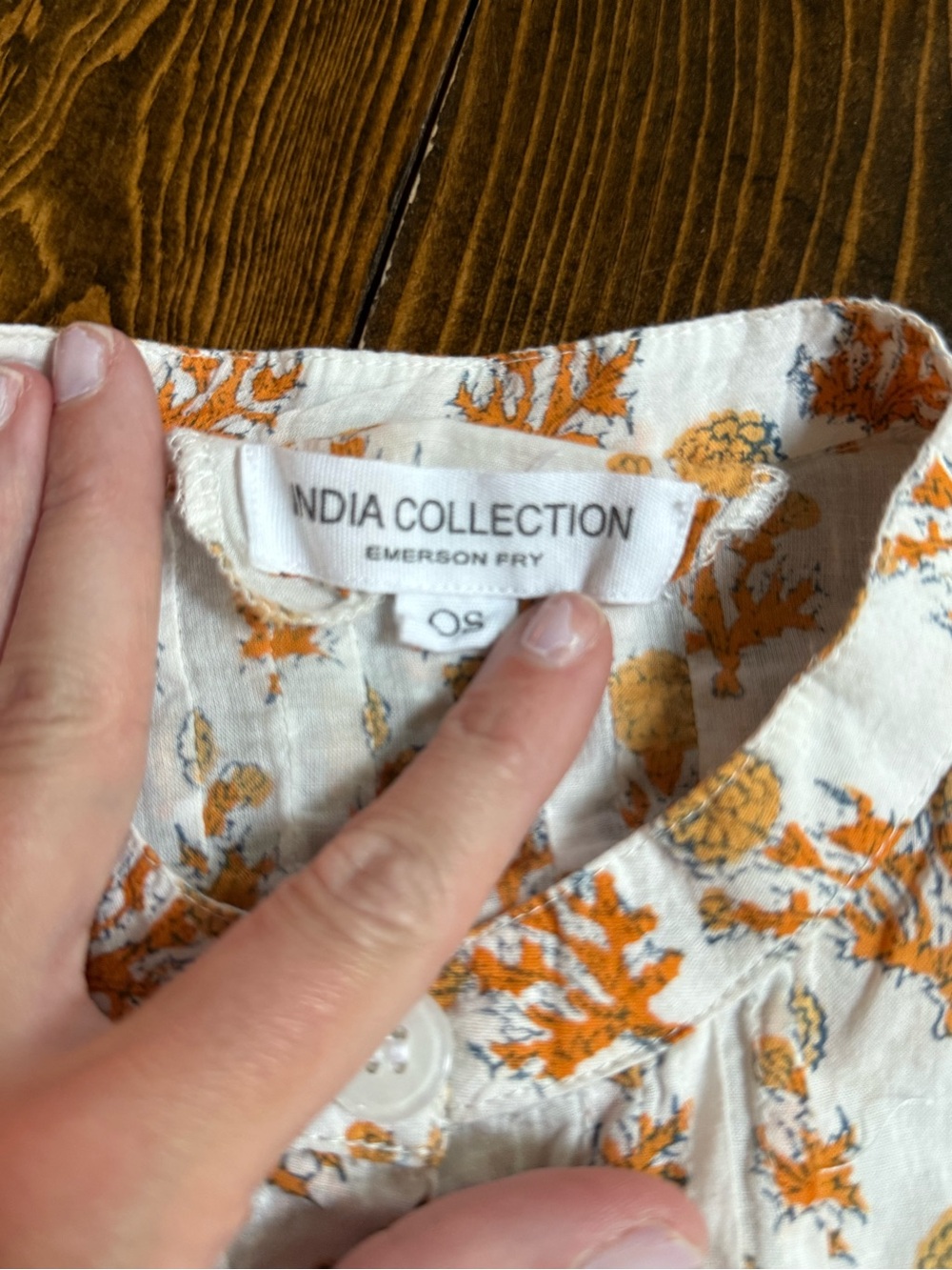 Emerson Fry White Blouse with Orange Floral Print